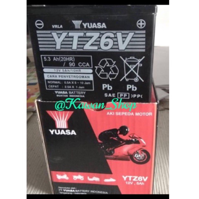 AKI / ACCU YUASA YTZ6V Motor Suzuki Satria FU,