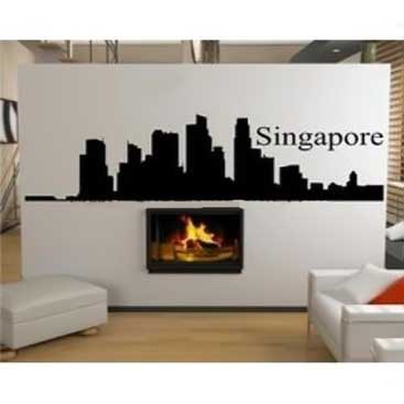 WALLSTICKER STIKER DINDING SINGAPURA UK 90X60