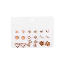 LRC Anting Set Fashion Color Mixing Waterdrop 9 Pair Earring Set K50502