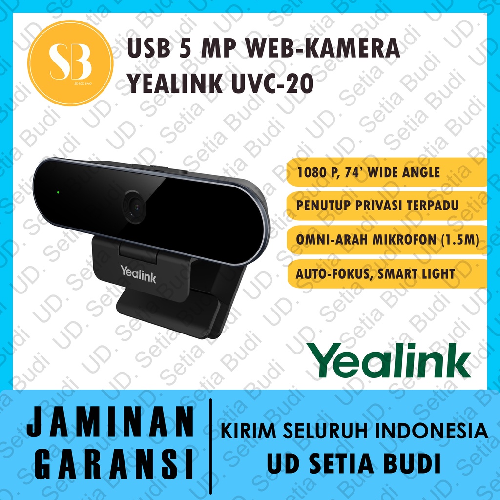 USB Web Kamera + Mic Yealink UVC20 5MP (1.5m Audio) UVC-20