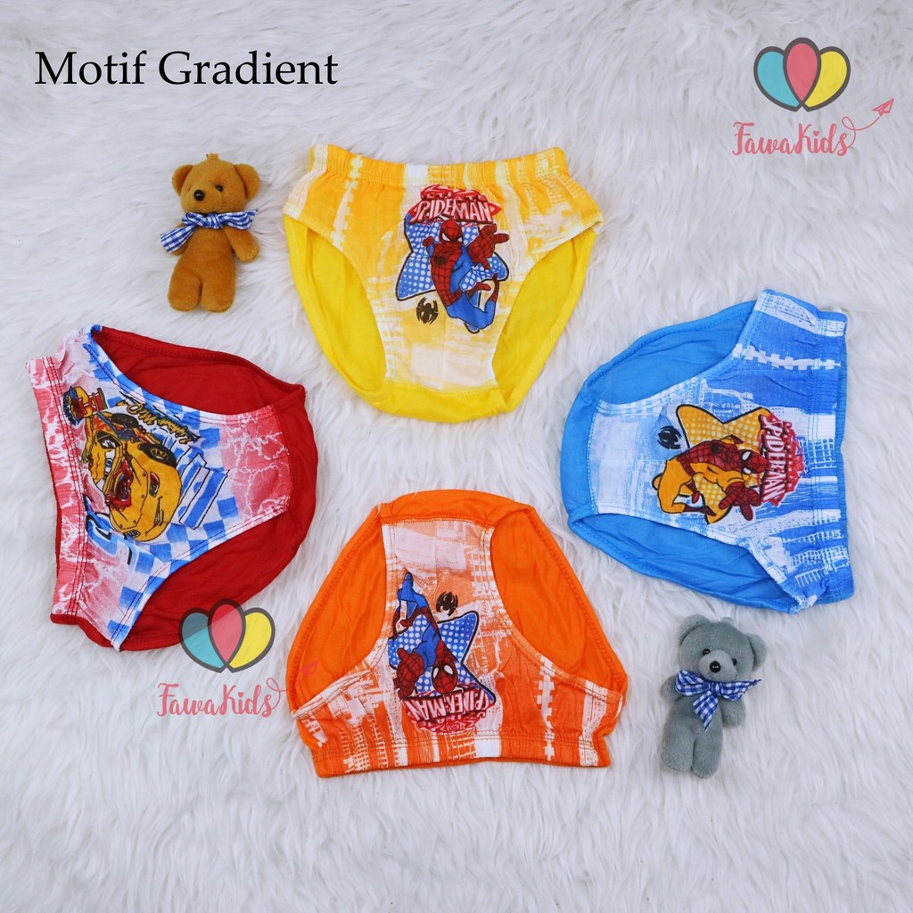 (ISI 6-12 PC) Celana Dalam uk 1-2 Tahun / Underwear Anak Laki Pakaian Dalam Polos Boxer Katun Murah