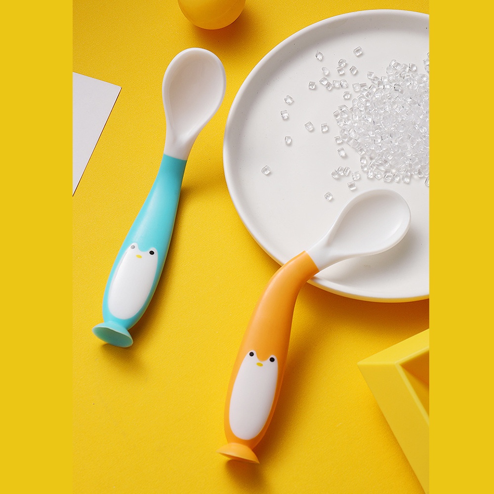 HIPPO LAND BPA FREE SILIKON Sendok dan Garpu MPASI Bayi Silicone Baby Spoon Fork Peralatan Makan Bayi Aman 260