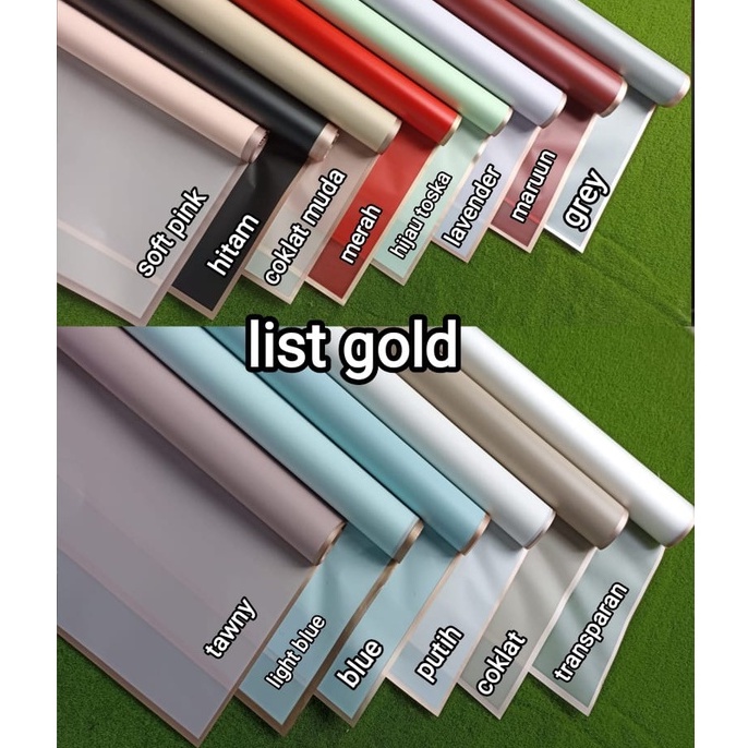 

grosir kertas buket list gold#cellophane list gold#