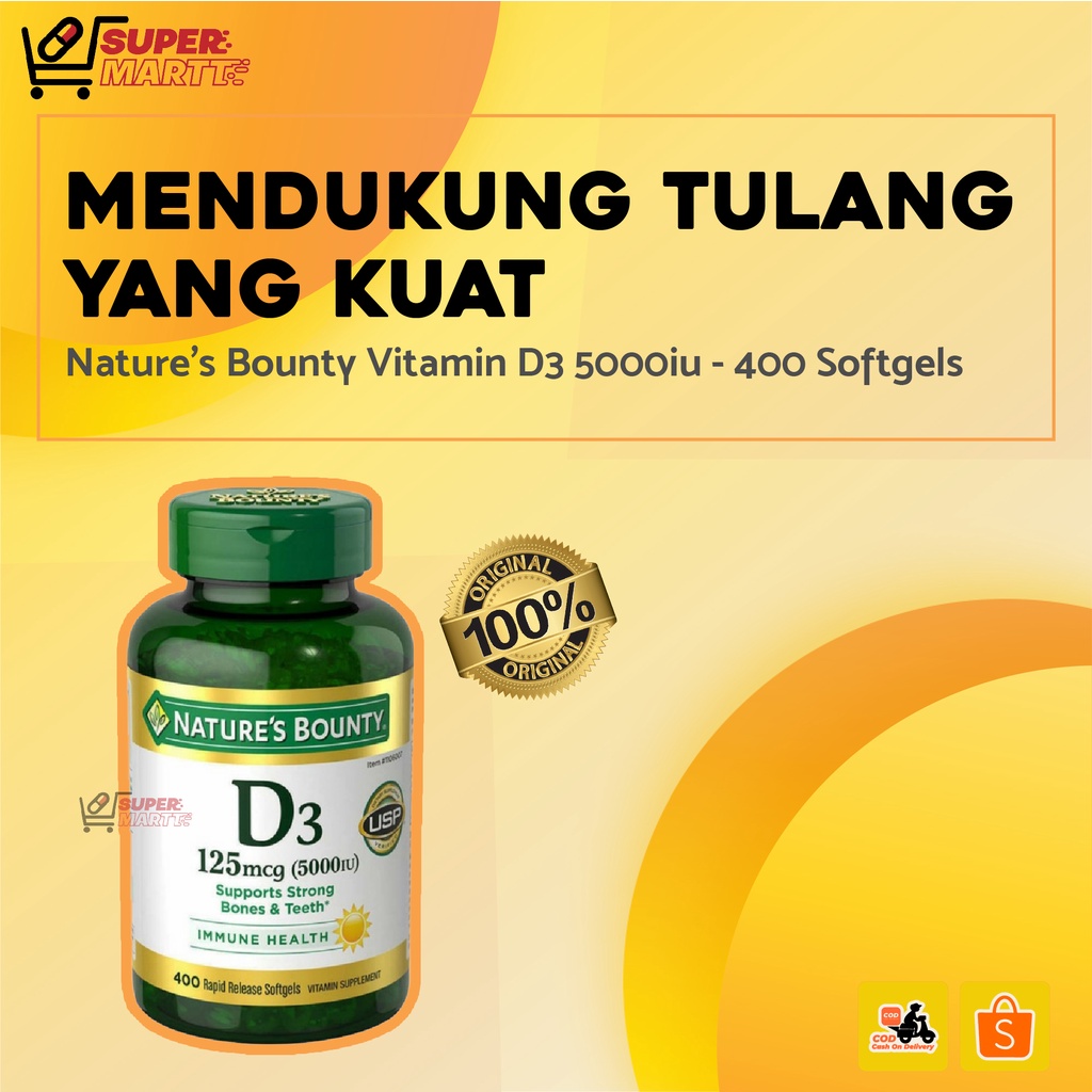 Nature's Bounty Vitamin D3 5000iu - 400 Softgels