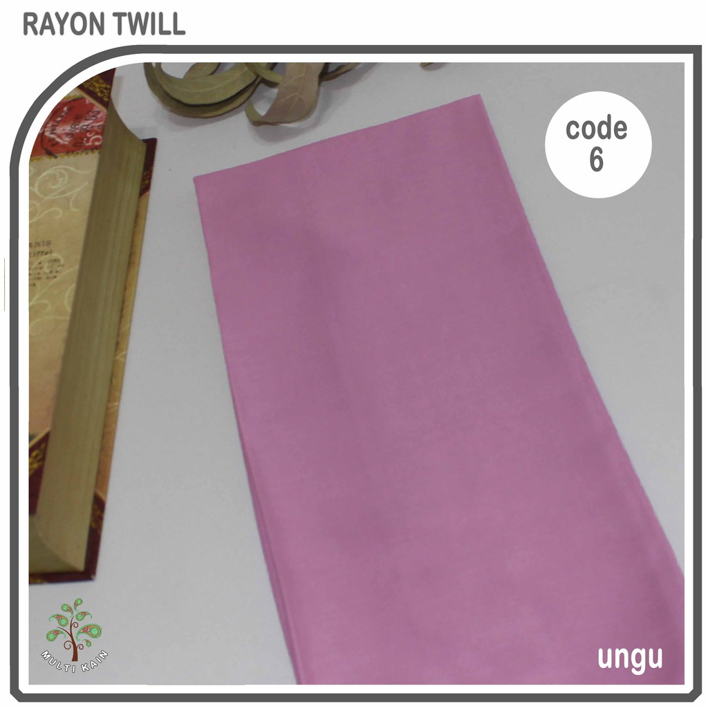 Multi kain rayon twill viscose sakura polos premium quality soft lembut tebal harga eceran-6 ungu