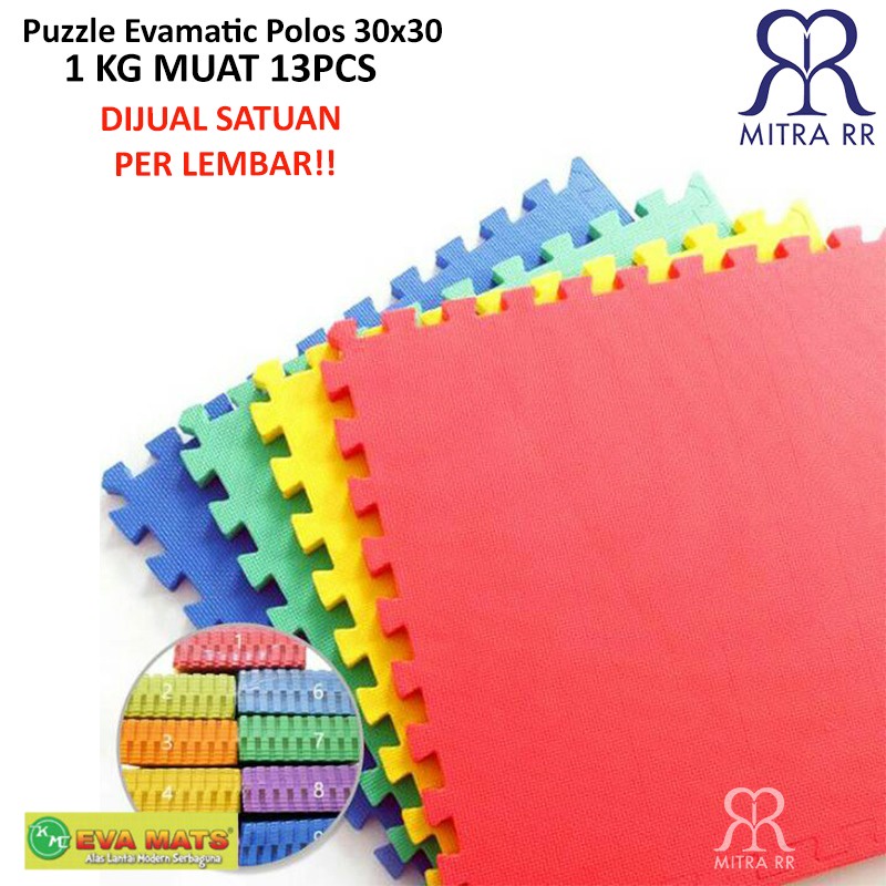 Puzzle Evamats Polos Warna/ Alas Lantai 30 x 30 cm Satuan (1PCS)