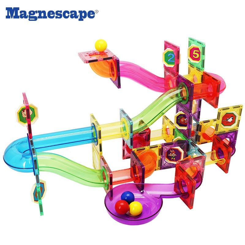 Magnescape magnetic tiles marble run 166pcs