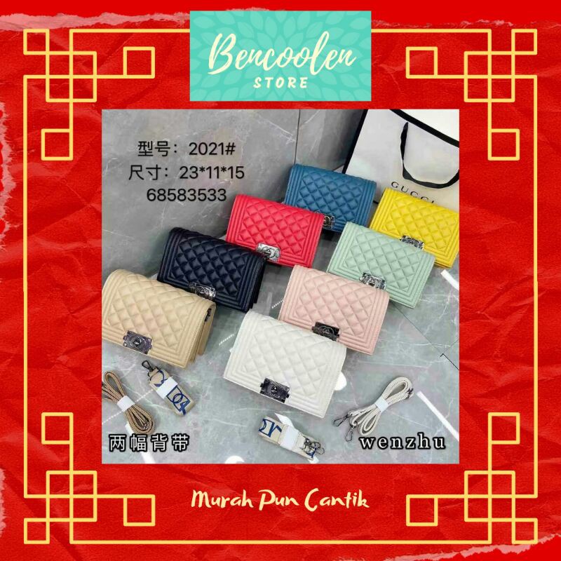 Tas Selempang/Shoulder Bag Wanita Wenzhu 2021 CK Bantal Frame Pink