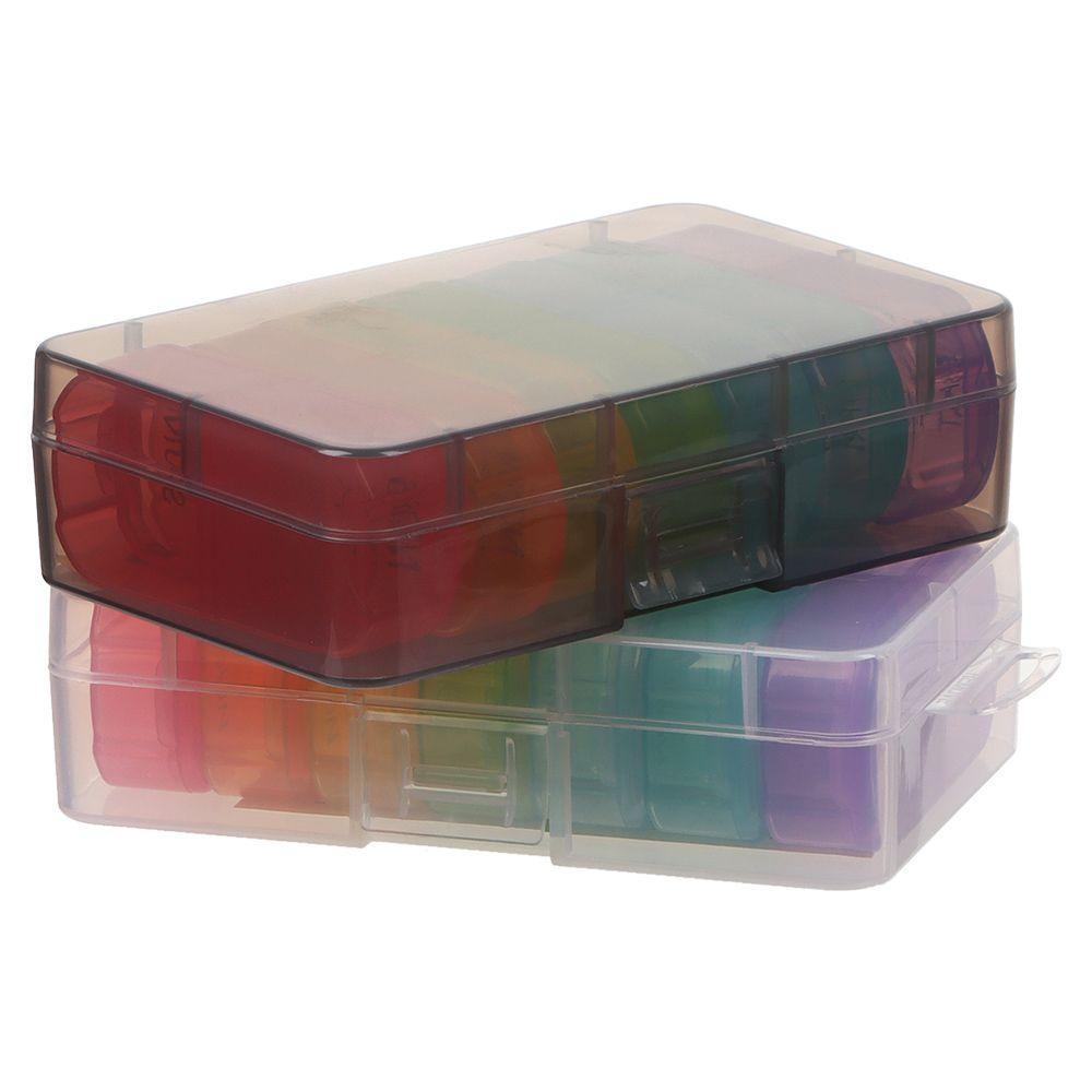 Suyo Pill Box Plastik Warna Pelangi 7hari AM PM Dispenser Obat