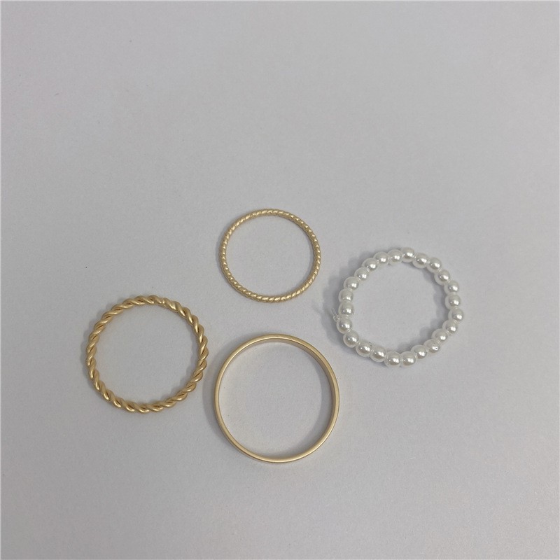 Four-piece Pearl Ring Accessories Simple Casual