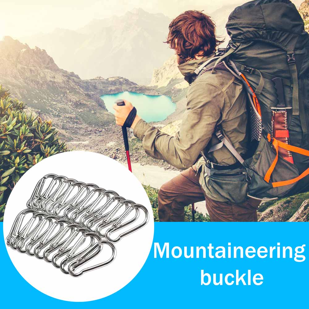 5 / 10pcs Klip Carabiner Mini Bentuk Labu Bahan Alloy Warna Silver Untuk Outdoor / Camping