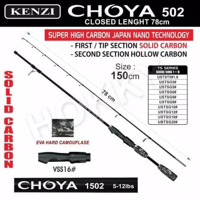 JORAN KENZI CHOYA PANJANG 1,5 METER BAHAN CARBON SOLID DAN RING MARIT