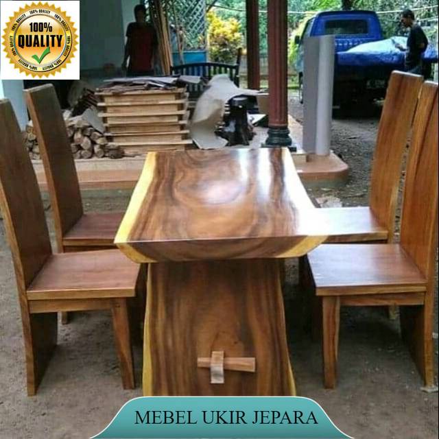 Kursi makan trembesi blok, kursi makan mebel jepara