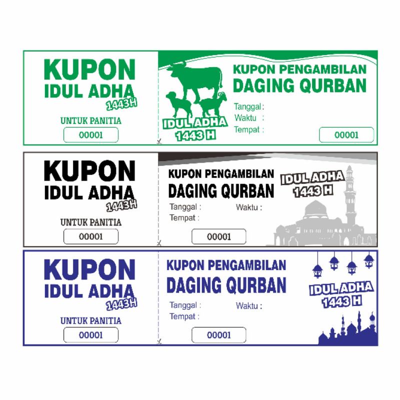 

kertas kupon pengambilan daging qurban idhul adha