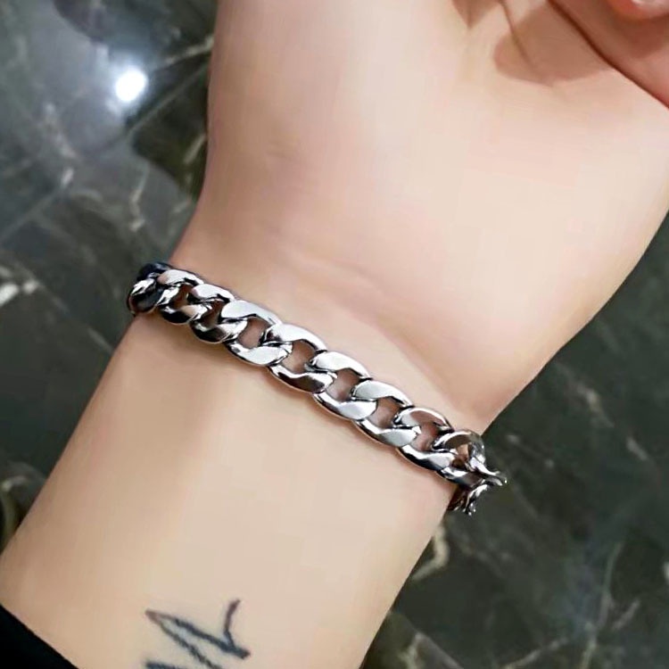 3/5/7/mm Gaya Hip Hop Modis Untuk Pria dan Wanita Gelang Rantai Kuba Baja Titanium 316L