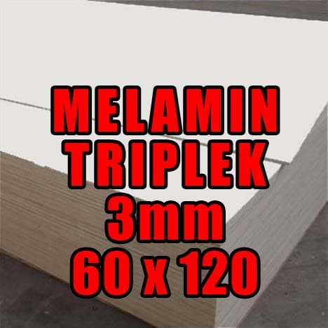 BEST QUALITY - MELAMIN PUTIH GLOSSY UKURAN (60X120)CM PAPAN KAYU TRIPLEK 3MM
