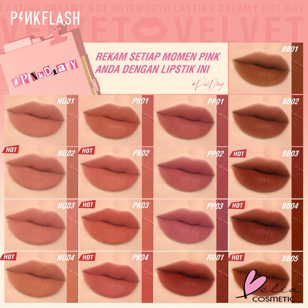 ❤ BELIA ❤ PINKFLASH Silky Velvet Lip Cream | Lipcream | Lipstick | PinkDiary Pink Flash | BPOM PF-L04