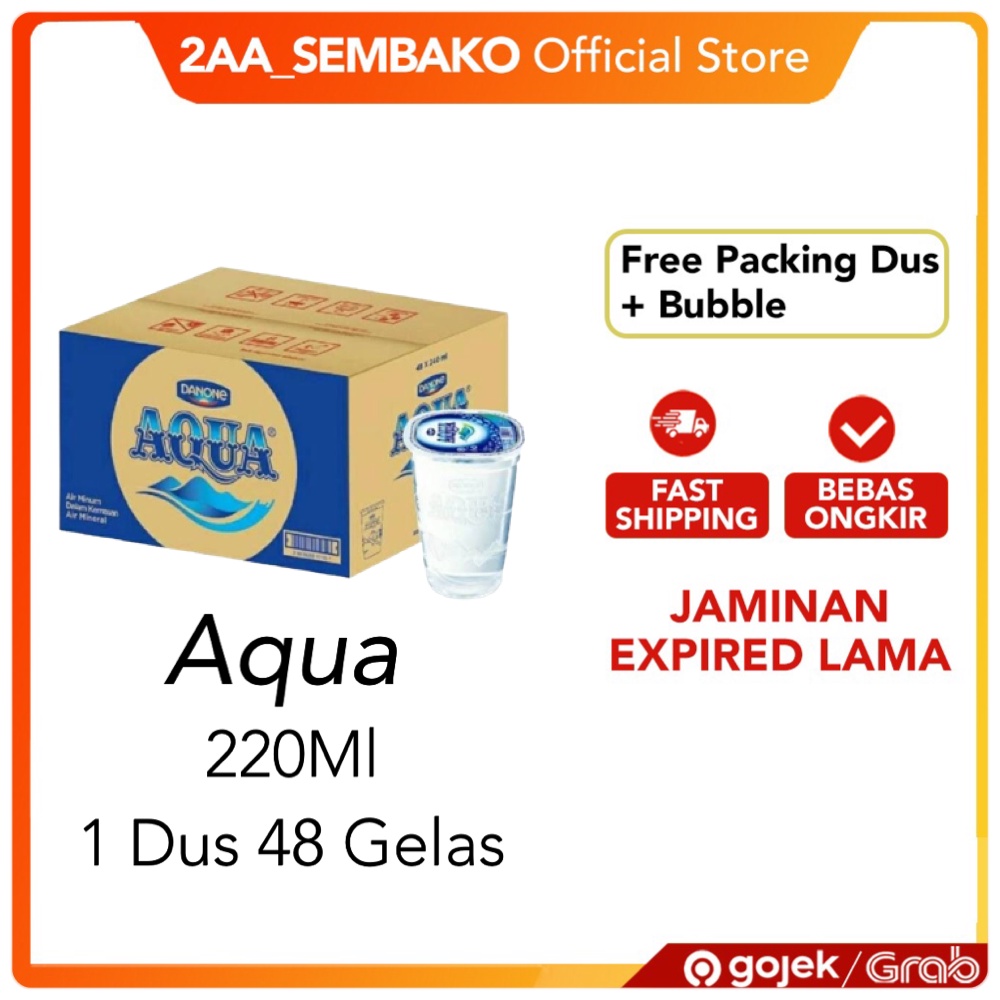 

Aqua Gelas 220ML - Air Mineral 1 dus isi 48 pcs