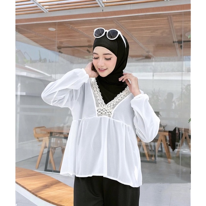 BEFAST - ZEC OOTD wanita Blouse LISA / Haruka Blouse Renda / Fashion Blouse Wanita / Blouse Kekinian Remaja / Blouse Keluaran Terbaru 2021 / Blouse Polos Formal / Blouse Bisa Di Pakai Untuk Pesta