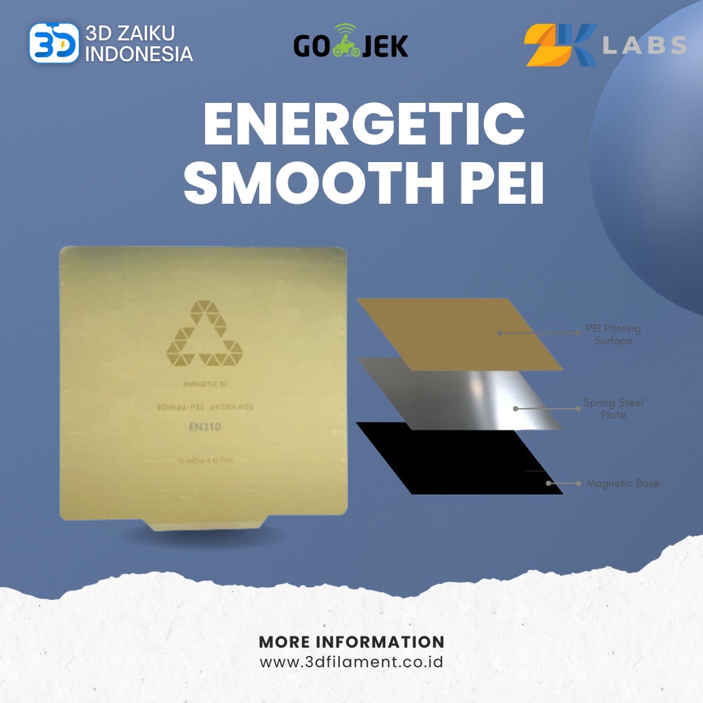 Original Energetic Smooth PEI 3D Printer Bed and Magnetic AddOn