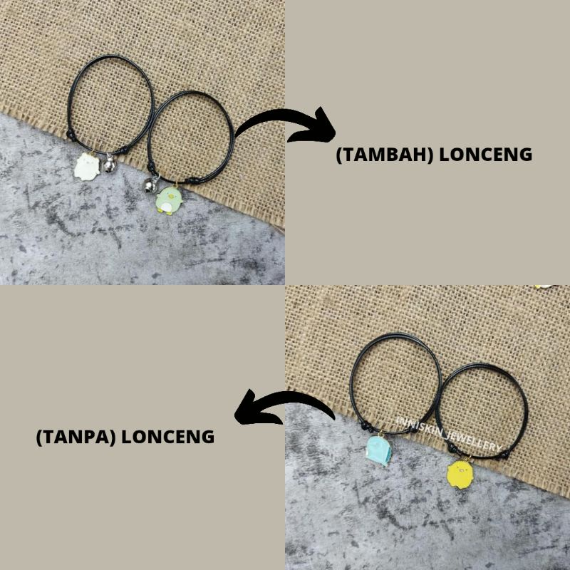 Gelang Liontin Korea Lonceng / Gelang Liontin Lonceng / Gelang Korea Liontin Chick / Gelang Korea Dinosaurus