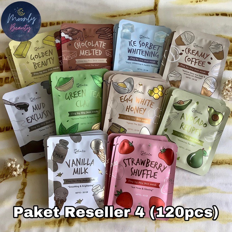  Paket Reseller 4 120pcs Masker Bubuk Organik by Lea  