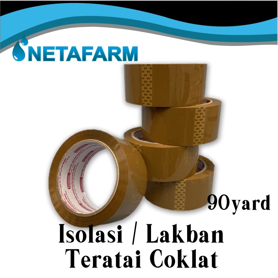 Lakban Isolasi COKLAT Teratai 45mm x 90yd - 1 pcs