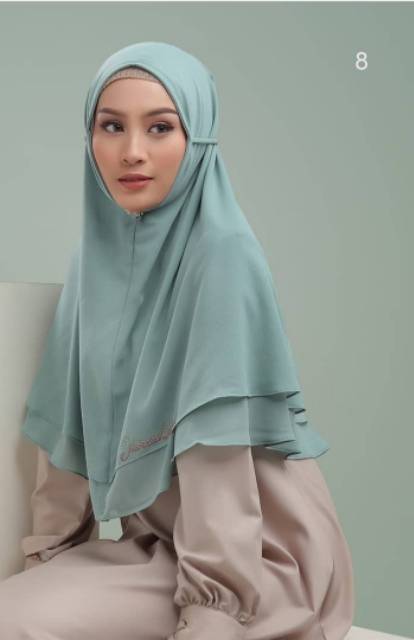 hijab bergo tali rubiah ceruty babydoll instan