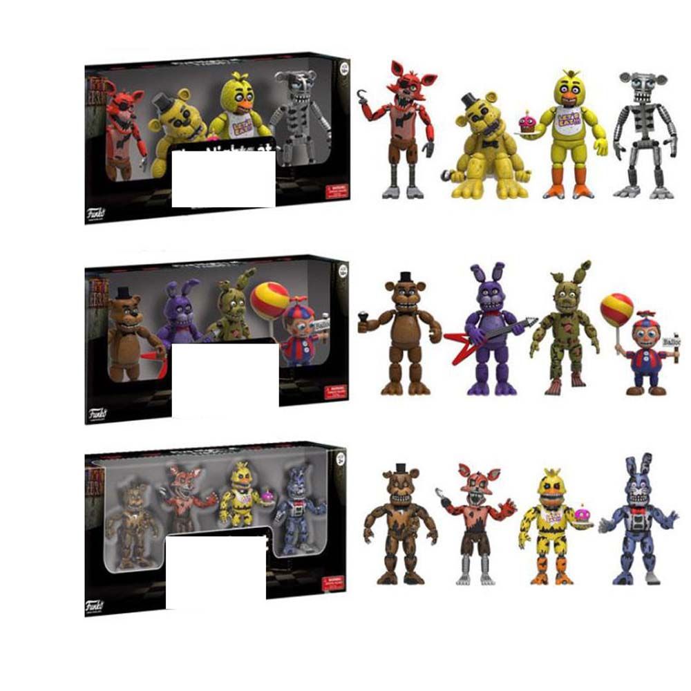 4pcs / Set Mainan Action Figure Model Anime Five Nights At Freddy 's Fnaf Nightmare Bahan Pvc Untuk Koleksi