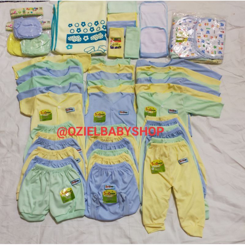 PAKET perlengkapan bayi baru lahir SNI 57 PCS / stelan bayi / handuk bayi / atasan bayi / popok