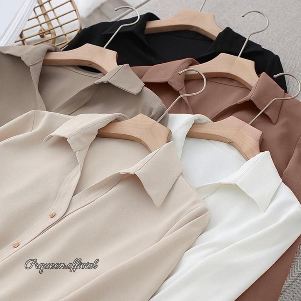 KEMEJA WANITA POLOS - VOXY SHIRT - TOP CASUAL WANITA - ATASAN KOREA - KEMEJA BLOUSE CASUAL