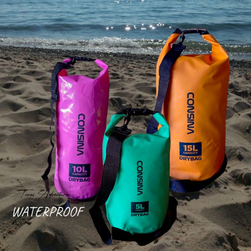 DRY BAG 5L 10L 15L 30L WATERPROOF OUTDOOR TAS RANSEL CONSINA