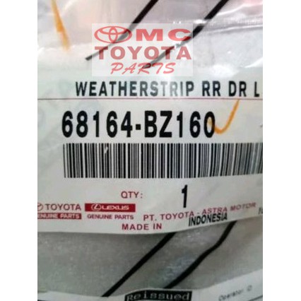 Pelipit Pintu / Karet Kaca Luar Belakang Kiri Calya Sigra 68164-BZ160