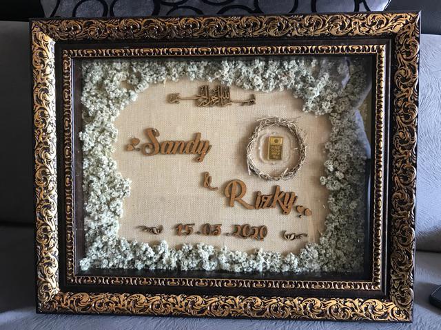Tipe 518 - Pigura Mahar Ukir Coklat Gold Uk. 30x40 - Pigora 3d - Frame Mahar