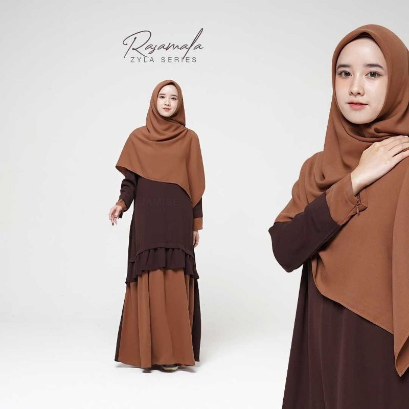 Set Gamis+Khimar Syari | Zyla Series - Rasamala | Jamise Syari