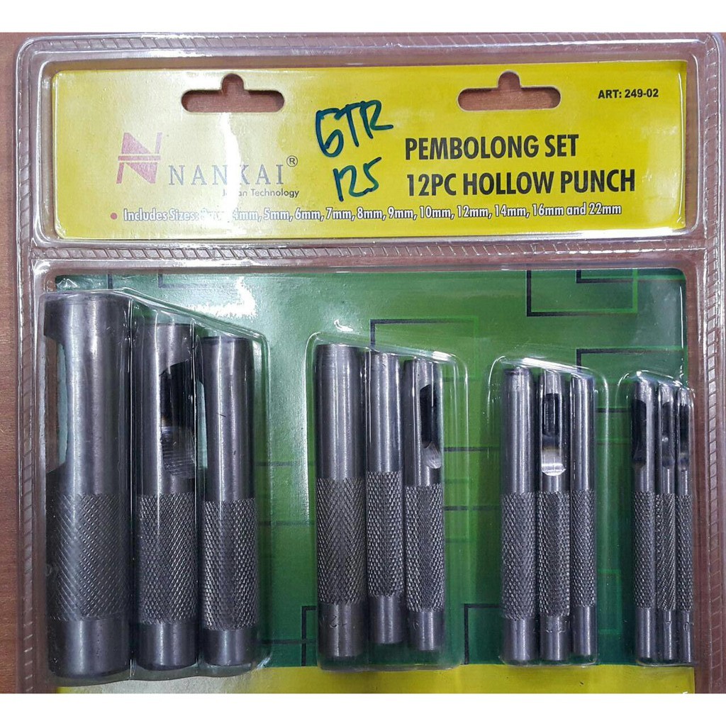 Plong Set 12pcs Nankai / Pembolong / Hollow Punch 12 pcs