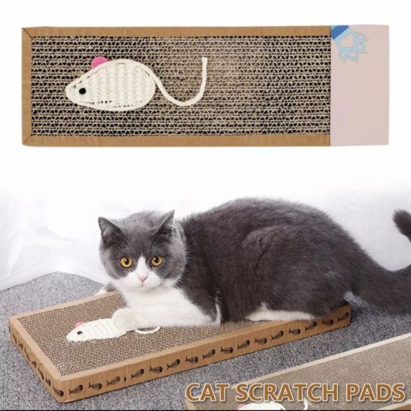 papan sisal garukan cakar kucing cat scratcher board mainan kitten