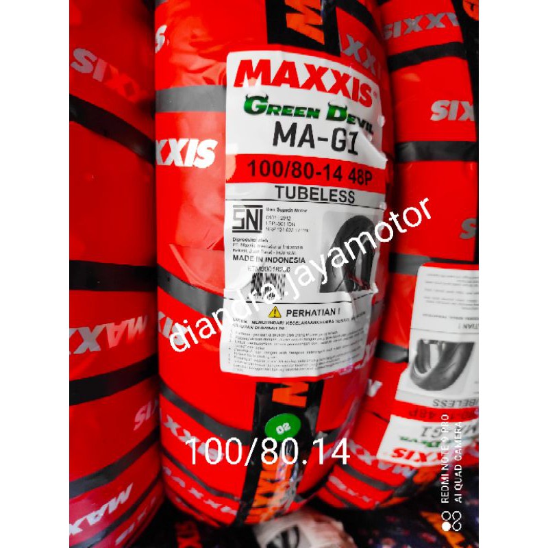 ban tubles maxxis green devil 100/80.14 free pentil