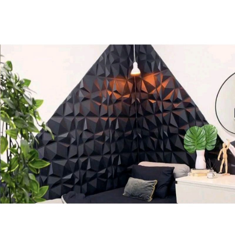 Wallpaper Foam 3D Motif Diamond 70x70cm Tebal 5mm-2