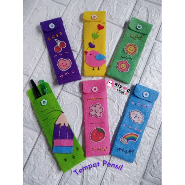 

Tempat pensil flanel/pencil case/tempat pensil murah meriah