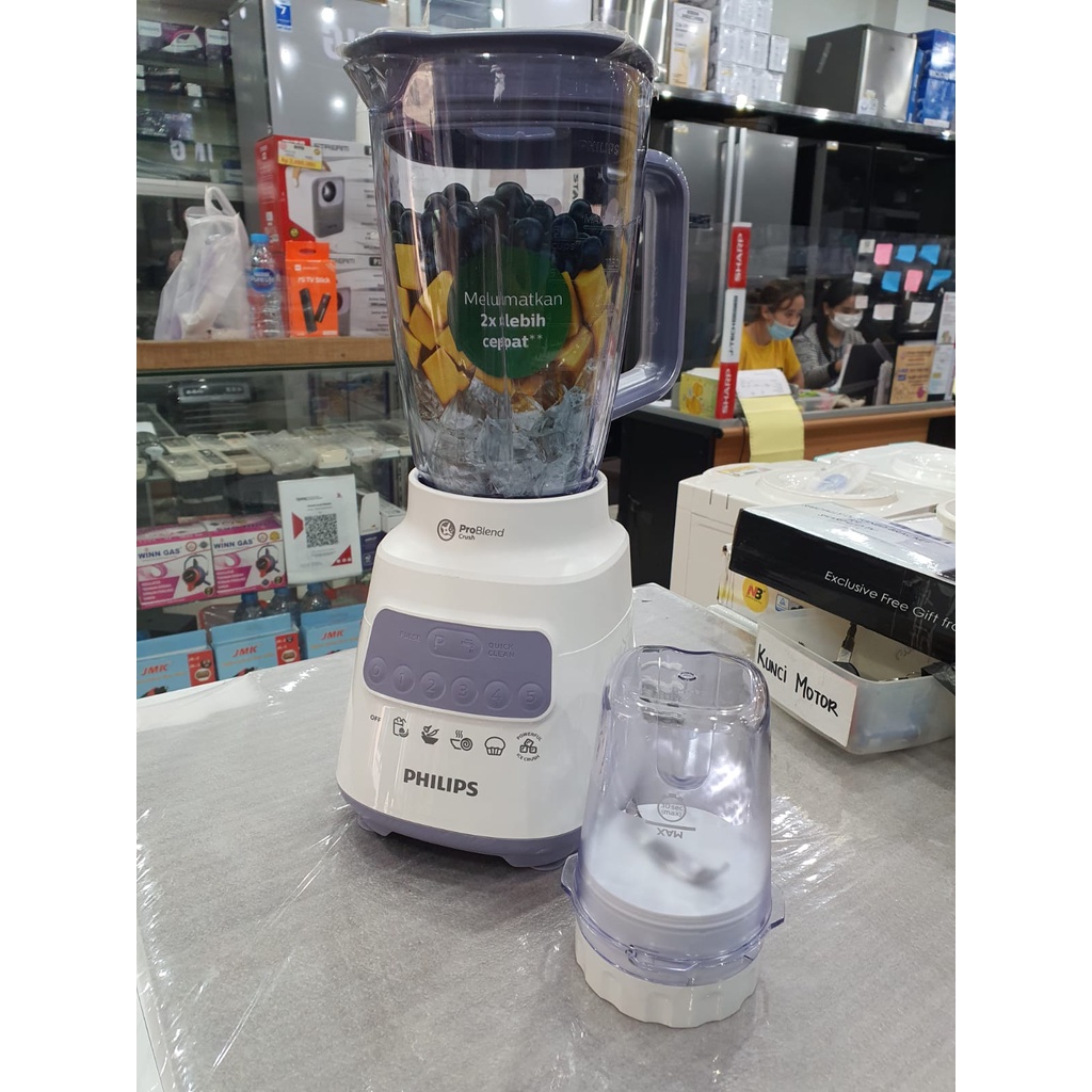 PHILIPS BLENDER 2 IN 1 PLASTIK HR-2221