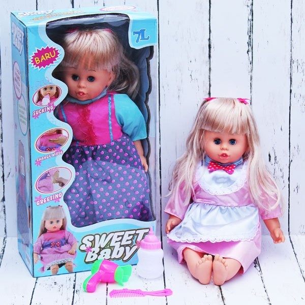 Mainan anak Boneka PINTAR susan SWEET BABY Bibi Cewek Singing bisa NYANYI BICARA NANGIS MINUM SUSU a