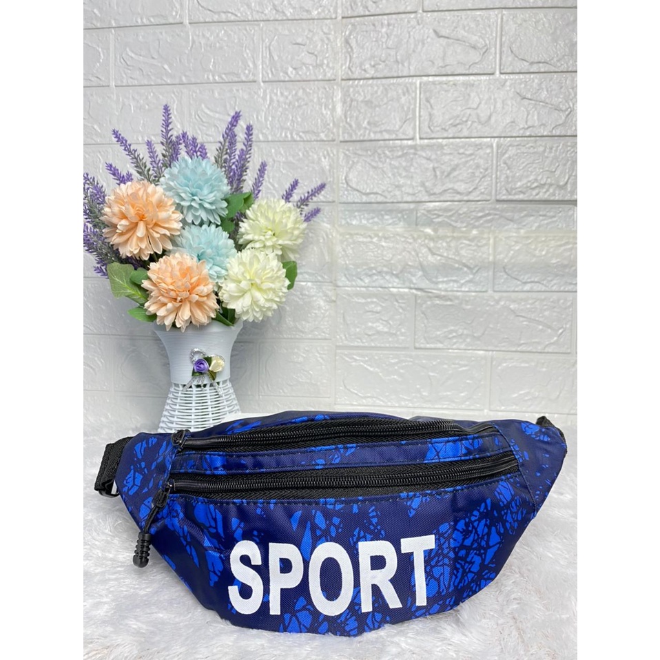 IMPORT Tas Selempang Sport Pria Asli Import / Tas Murah Waistbag Pria Waterproof