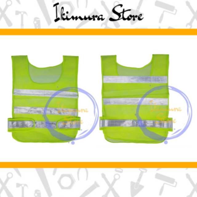 Baju Rompi Jaring Scothlite 3 Baris Hijau-Putih / Orange-Kuning / Rompi Proyek / Safety Vest