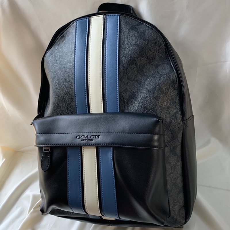 Coach Charles Backpack In Signature With Varsity Blue (26066)