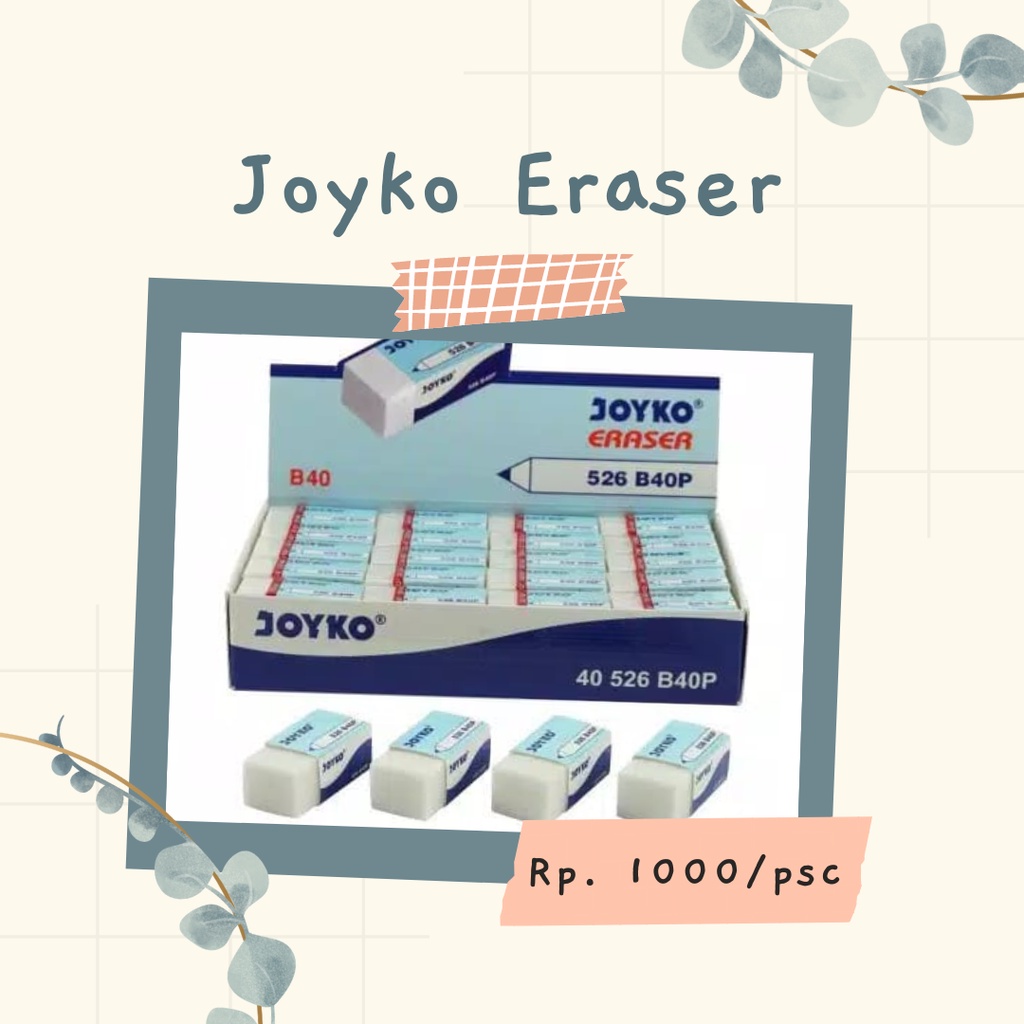 

Penghapus pensil Joyko putih 526 B40P
