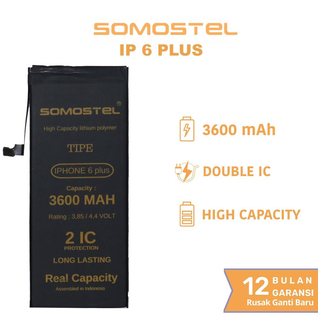 Somostel - ip 6 Plus Batre Batrai Baterai