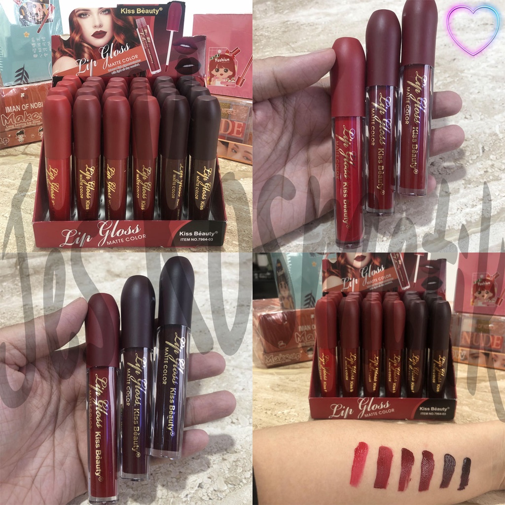 [LUSINAN] Kiss Beauty Lipcream Lipgloss Matte Color / Grosir Kosmetik