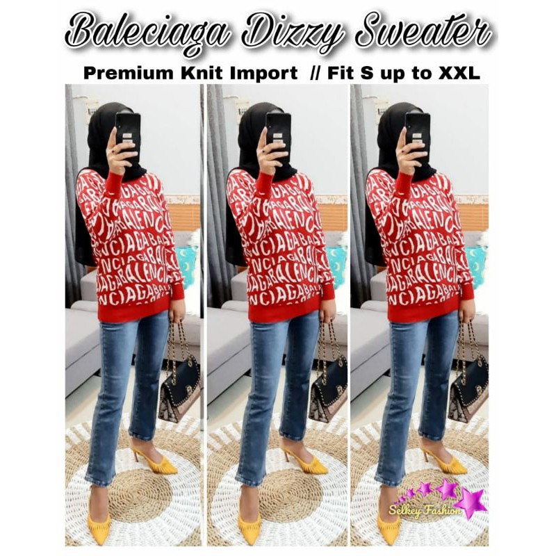 Pakaian Wanita Sweater Baleciaga Dizzy