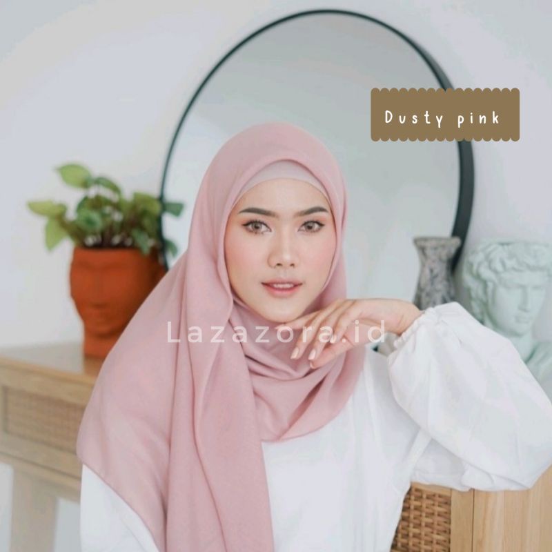 Hijab Segiempat Paris Premium Original Jahit Tepi 115×115 Cm Murah Anti Nerawang Tebal Anti Letoy Anti Mleyot-Dusty pink